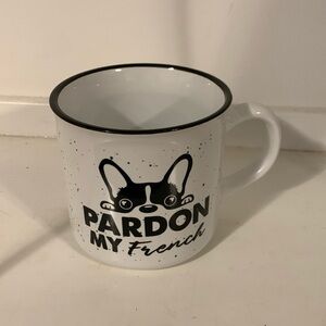 Pardon My French Vintage Style Coffee Cup Black and White French Bulldog Mug